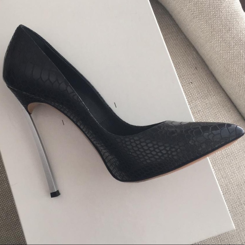Casadei Black Blade-Python Print Pumps - image 4